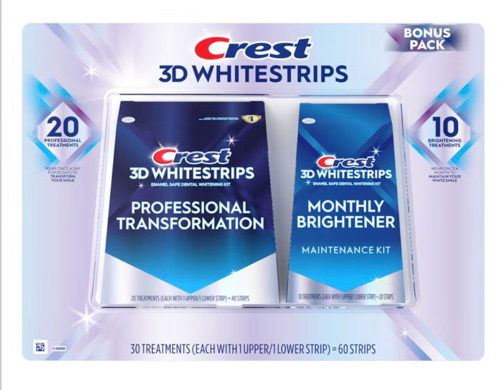 Crest 3D Whitestrips 20 Professional Treatments with 10 Bonus Brightening Treatments